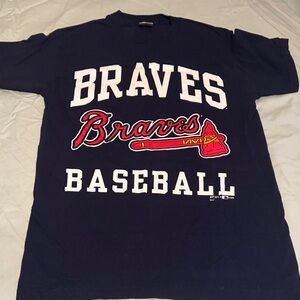 Delta Navy Braves Baseball Tee - Short Sleeve